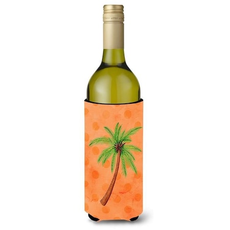 Carolines Treasures BB8168LITERK Palm Tree Orange Polkadot Wine Bottle Beverge Insulator Hugger